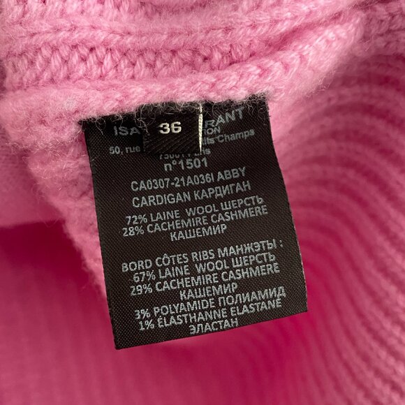 Isabel Marant "Abby" Zip-Front Cardigan in Pink, size 36 (like XS/S) - Picture 4 of 8